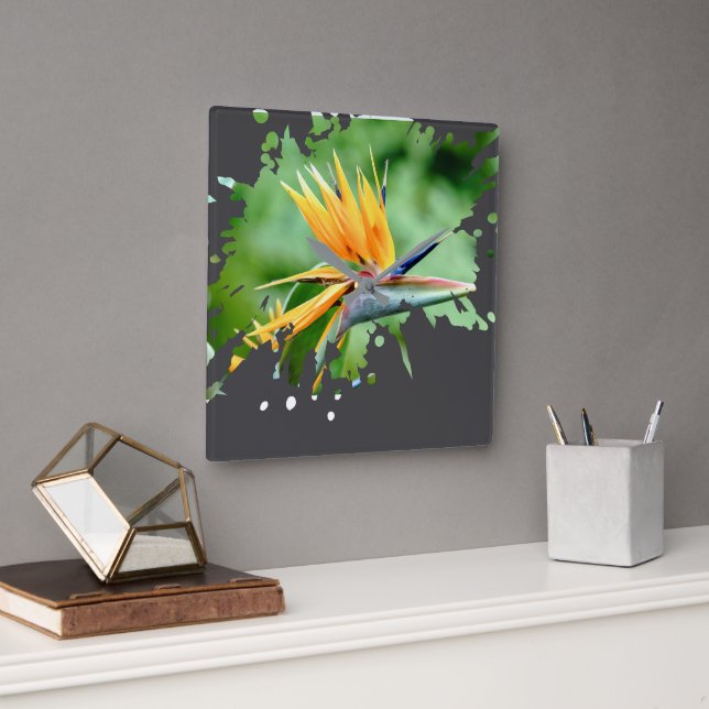 Reloj Cuadrado Flowery Splatter (Oficina)