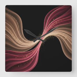 Reloj Cuadrado Flujo Eterno de Amor — Arte Romántico Abstracto