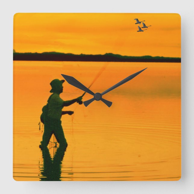 Reloj Cuadrado Fly Fishing image for Square-Wall-Clock (Anverso)