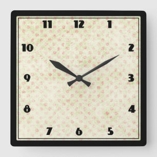 Reloj Cuadrado Fondo amarillo grunge con punto polka rojo descolo
