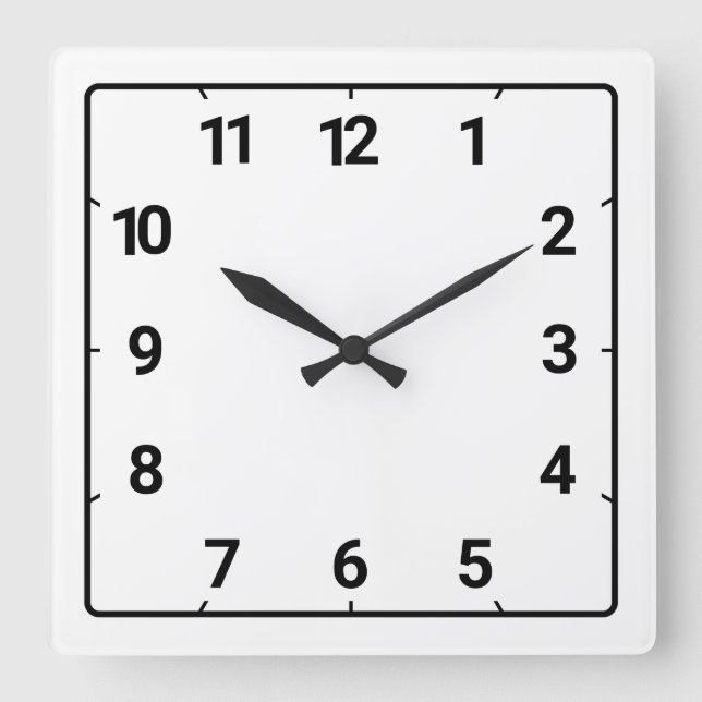 Reloj Cuadrado Fondo blanco (Anverso)