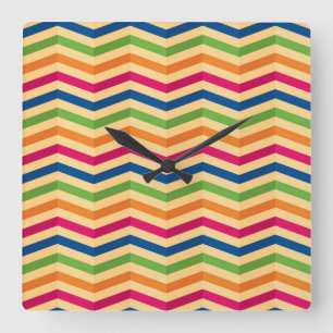 Reloj Cuadrado Fondo con las rayas en retro