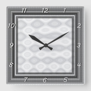 Reloj Cuadrado Fondo de acero cepillado plata de la mirada