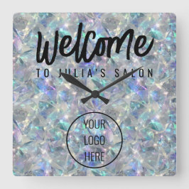 Reloj Cuadrado Fondo de la Piedra Óptica Holográfica