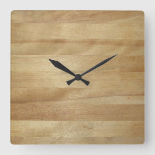 Reloj Cuadrado Fondo de madera, Madera unida, Textura de madera