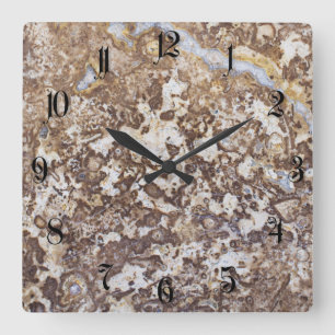 Reloj Cuadrado Fondo de patrón de marmol