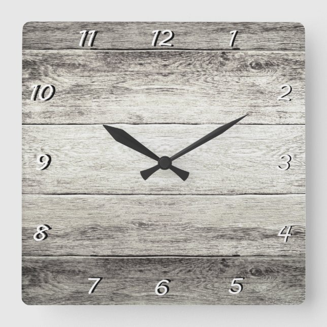 Reloj Cuadrado Fondo del Driftwood (Anverso)