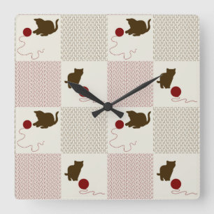 Reloj Cuadrado Fondos de los gatitos