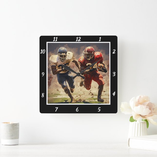 Reloj Cuadrado Football Action Art (Hogar)