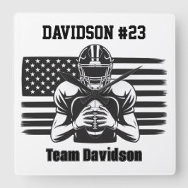 Reloj Cuadrado Football Wall Clock