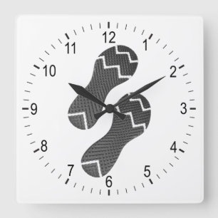 Reloj Cuadrado Footprint of running shoes