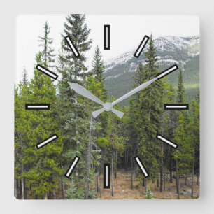 Reloj Cuadrado Forest and Mountain Scene Square Clock
