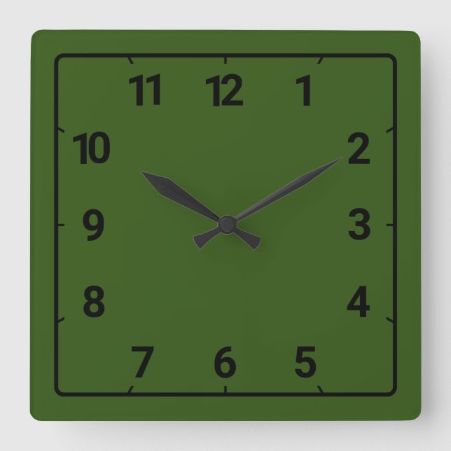 Reloj Cuadrado Forest green (Anverso)