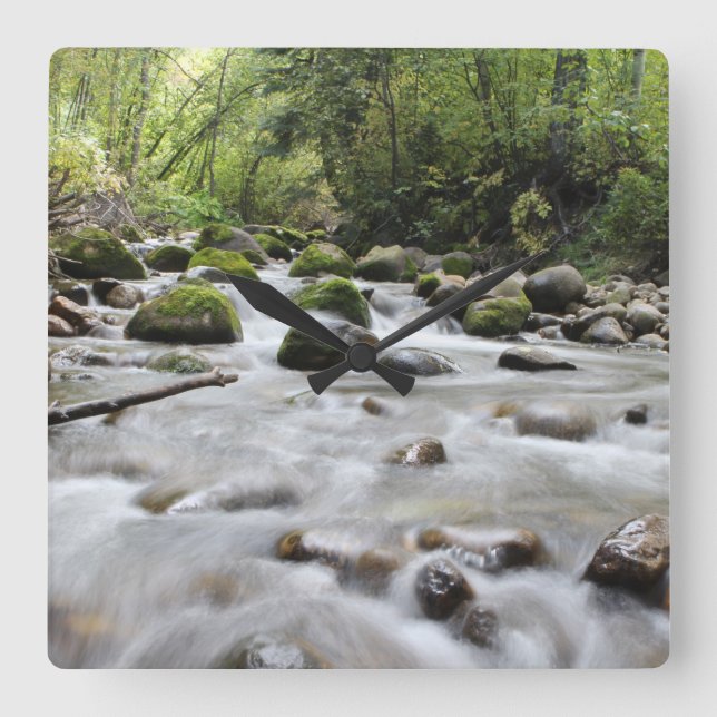 Reloj Cuadrado Forest Stream wall clock (Anverso)