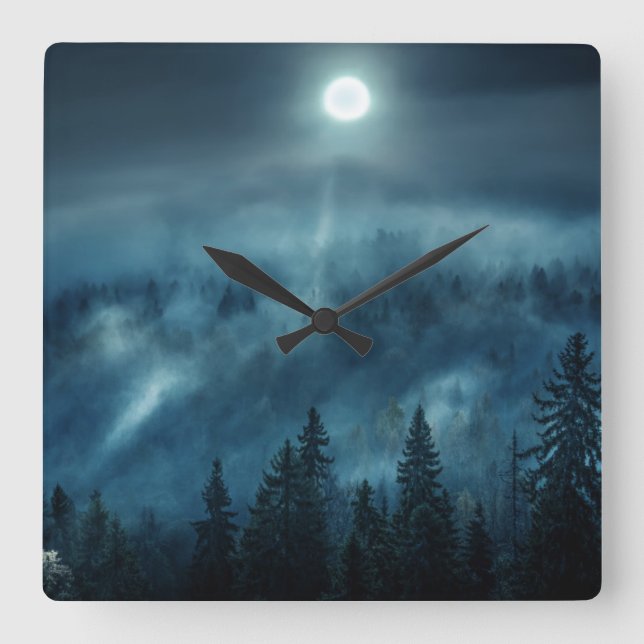 Reloj Cuadrado Forests | Moonlit Forest (Anverso)