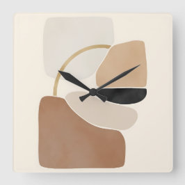 Reloj Cuadrado Formas abstractas neutrales | Bella Artes mínimo m
