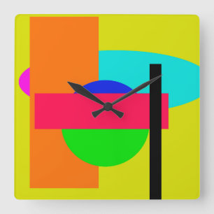 Reloj Cuadrado Formas coloreadas