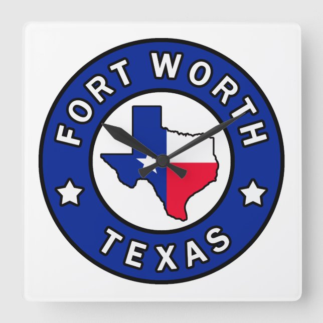 Reloj Cuadrado Fort Worth Texas (Anverso)