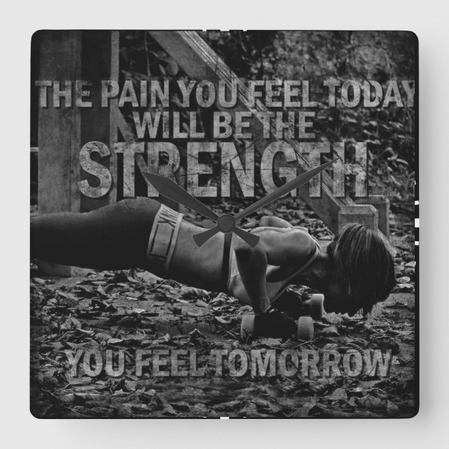 Reloj Cuadrado FORTALEZA - Motivación del entrenamiento de mujere (Anverso)