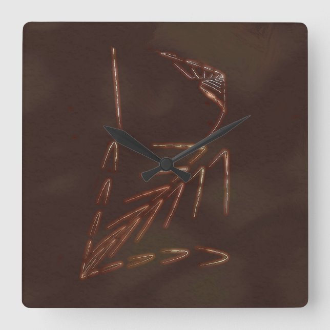 Reloj Cuadrado Fósil jurásico (Anverso)