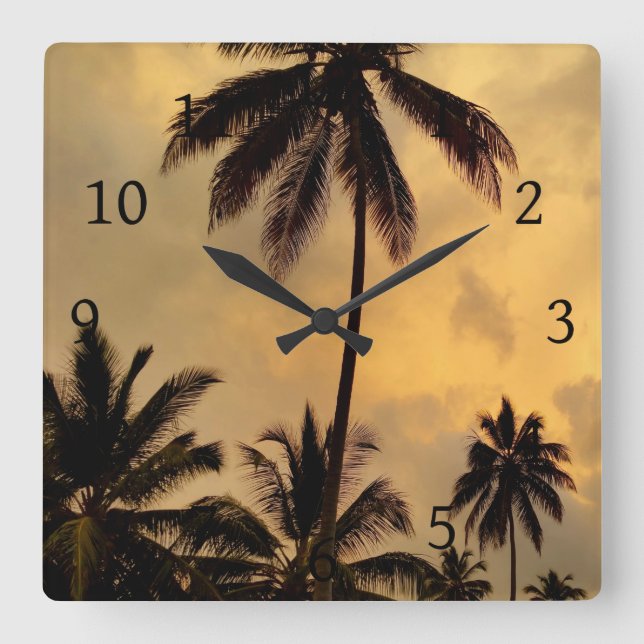 Reloj Cuadrado Foto 11 Palmeras (Anverso)