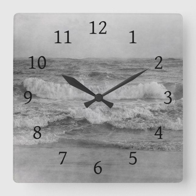 Reloj Cuadrado Foto 34 Olas oceánicas (Anverso)