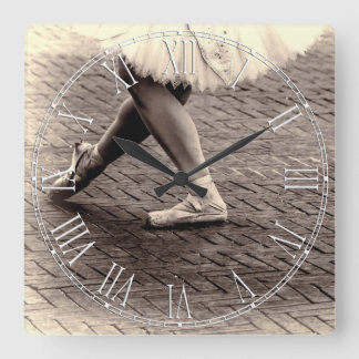 Reloj Cuadrado Foto de los deslizadores del ballet