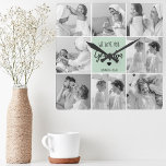 Reloj Cuadrado Foto del Collage Mejor Regalo del Abuelo Pastel Mi<br><div class="desc">Esta hermosa foto de collage es la manera perfecta de expresar tu amor por tu abuelo. Con el más sincero mensaje "Te amamos abuelo" con elegantes letras en un relajante fondo de menta pastel, este artículo capta el calor y el afecto que sientes por tu abuelo. El diseño del collage...</div>