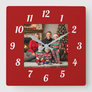 Reloj Cuadrado Foto familiar de Navidades especiales