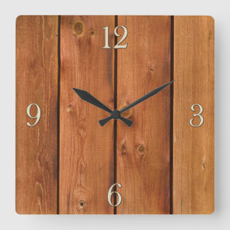Reloj Cuadrado Foto: Junta Rustica Realista, de Madera Tratada