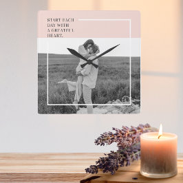 Reloj Cuadrado Foto moderna Pastel de regalo de la familia rosa