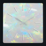 Reloj Cuadrado foto opal de gemstone<br><div class="desc">reloj de pared de fotos opal</div>