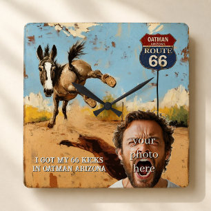 Reloj Cuadrado Foto personalizada de la ruta 66 de Oatman