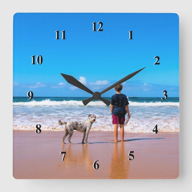 Reloj Cuadrado Foto personalizado - Tu propio diseño - Amo a mi M (Anverso)