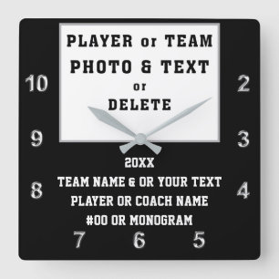 Reloj Cuadrado Foto, regalos de fin de temporada, blanco negro, c