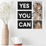 Reloj Cuadrado Foto y cita de motivación de la familia collage mo<br><div class="desc">Foto y cita de motivación de la familia collage moderna</div>