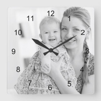 Reloj Cuadrado Foto y números, haz tu propia