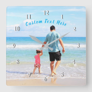 Reloj Cuadrado Foto y texto personalizado - Tu propio diseño - Pa