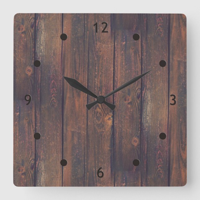 Reloj Cuadrado Fotografía - CARTAS DE MADERA + tus ideas (Anverso)