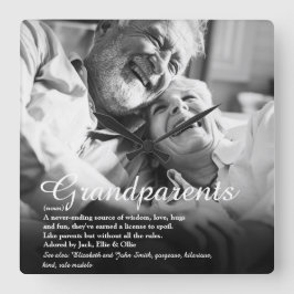 Reloj Cuadrado Fotografía de definición de abuelos divertidos mod