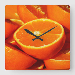 Reloj Cuadrado Fotografía de los naranjas