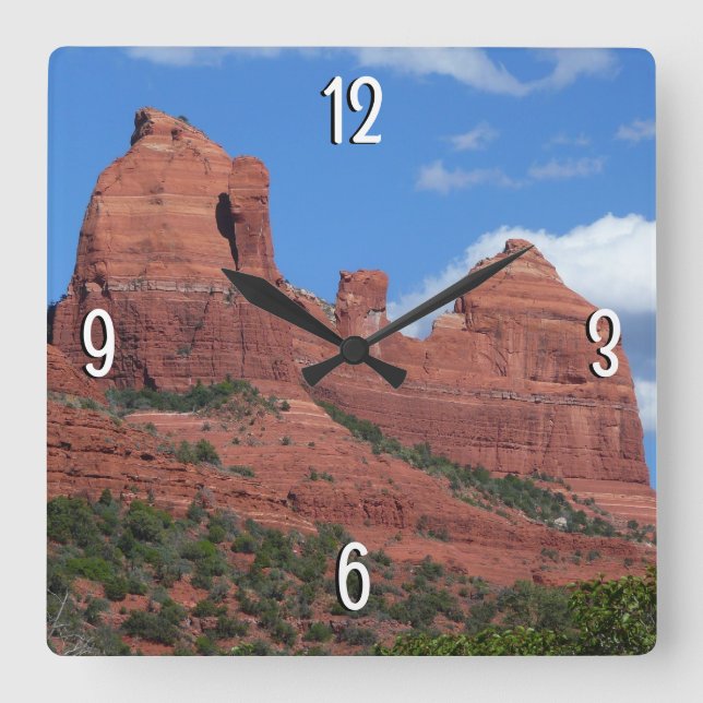 Reloj Cuadrado Fotografía de viajes Eagle Rock I Sedona Arizona (Anverso)
