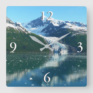 Reloj Cuadrado Fotografía del hermoso College Fjord Alaska
