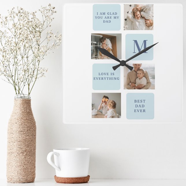 Reloj Cuadrado Fotos de colección modernas: regalo de los mejores (Subido por el creador)