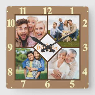 Reloj Cuadrado Fotos familiares personalizadas