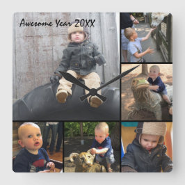 Reloj Cuadrado Fotos personalizadas de familiares o parejas de re