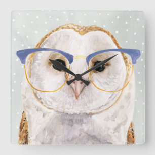 Reloj Cuadrado Four-Eyed Forester   Wise Owl