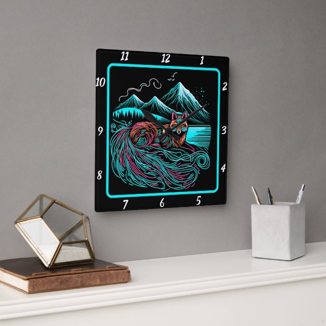 Reloj Cuadrado Fox Guardian de los acantilados (Oficina)