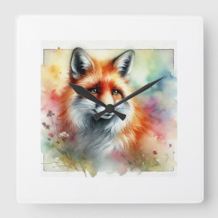 Reloj Cuadrado Fox in the Serene Forest 230924AREF126 - Watercolo
