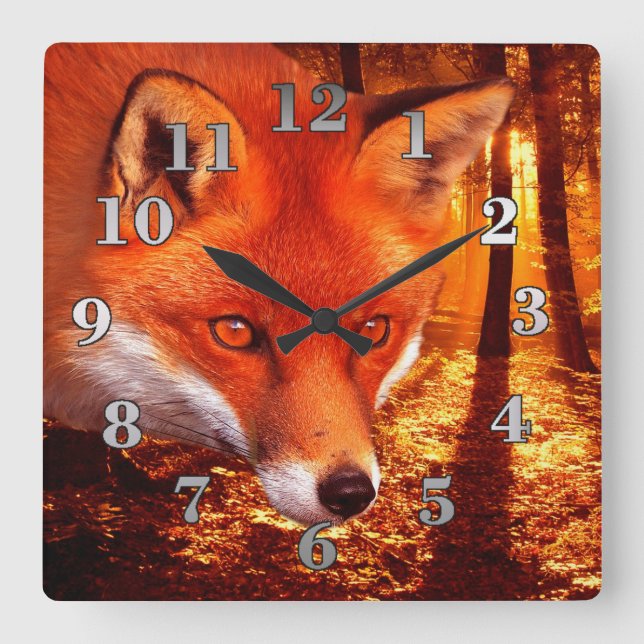 Reloj Cuadrado Fox rojo (Anverso)
